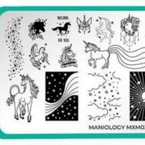 Maniology stamping plates (2)- unicorn/floral themed - nail art